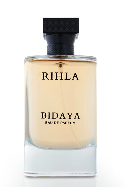 Perfume bottle labeled 'Rihla Bidaya' on a white background